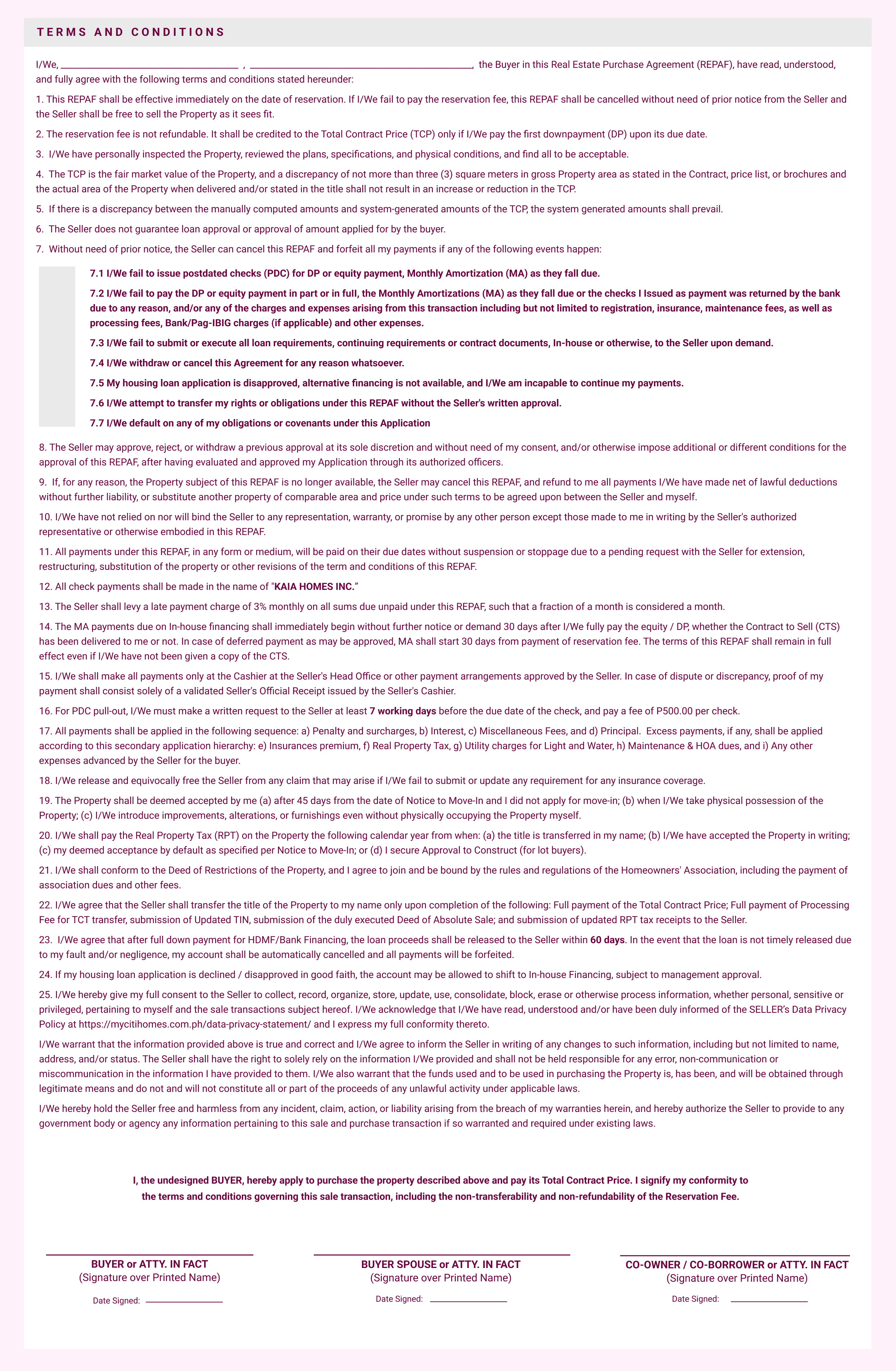 Terms and Conditions